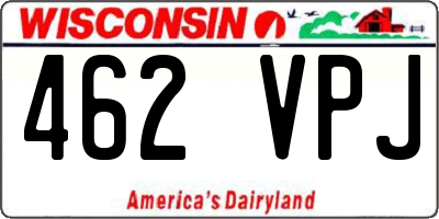 WI license plate 462VPJ
