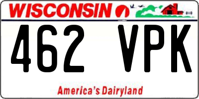 WI license plate 462VPK