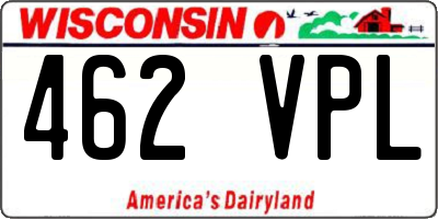 WI license plate 462VPL