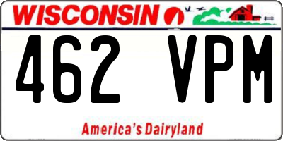 WI license plate 462VPM