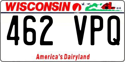 WI license plate 462VPQ