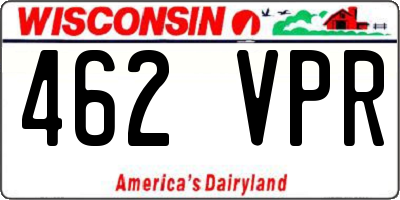 WI license plate 462VPR