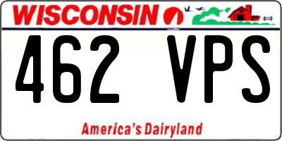 WI license plate 462VPS