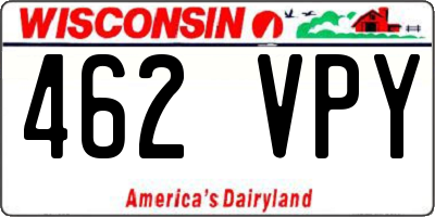 WI license plate 462VPY