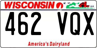 WI license plate 462VQX