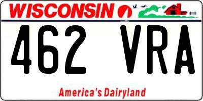 WI license plate 462VRA