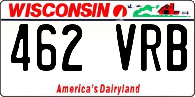 WI license plate 462VRB