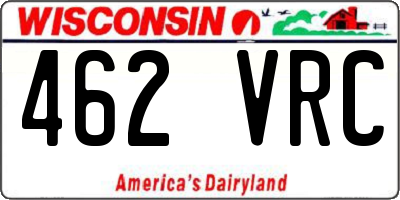 WI license plate 462VRC