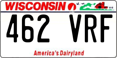 WI license plate 462VRF