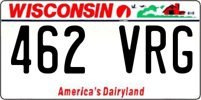 WI license plate 462VRG