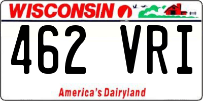 WI license plate 462VRI