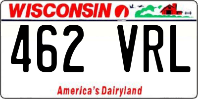 WI license plate 462VRL