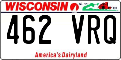 WI license plate 462VRQ