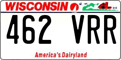 WI license plate 462VRR