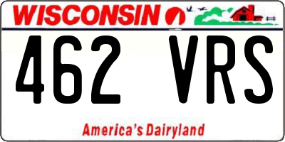 WI license plate 462VRS