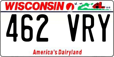 WI license plate 462VRY