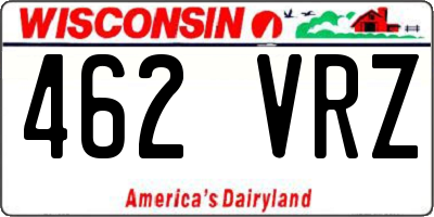 WI license plate 462VRZ