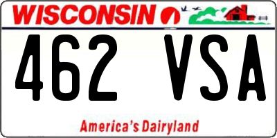 WI license plate 462VSA