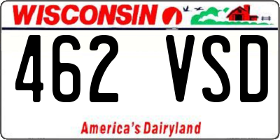 WI license plate 462VSD