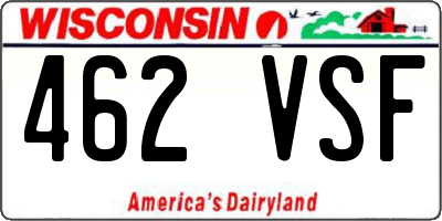WI license plate 462VSF