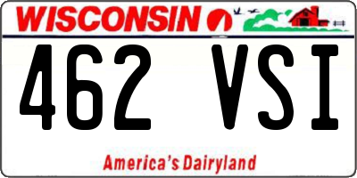 WI license plate 462VSI