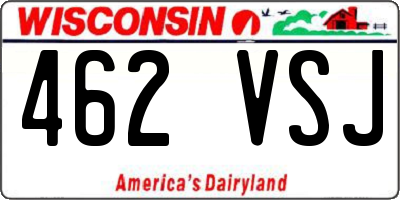 WI license plate 462VSJ
