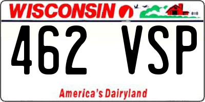 WI license plate 462VSP