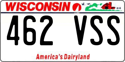 WI license plate 462VSS