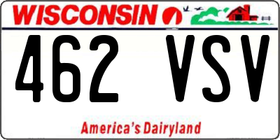 WI license plate 462VSV