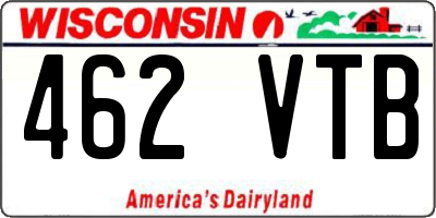 WI license plate 462VTB