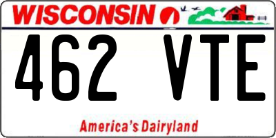 WI license plate 462VTE
