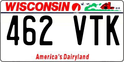 WI license plate 462VTK
