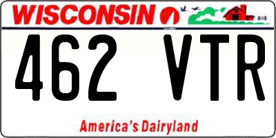 WI license plate 462VTR