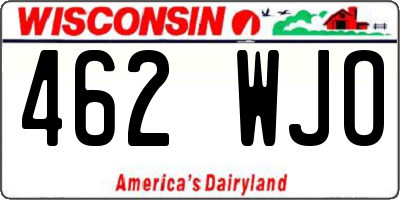 WI license plate 462WJO