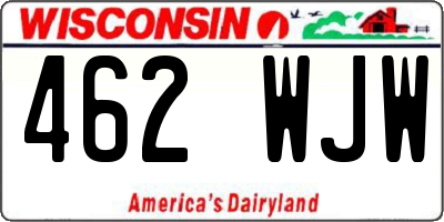 WI license plate 462WJW