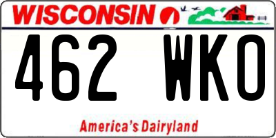 WI license plate 462WKO