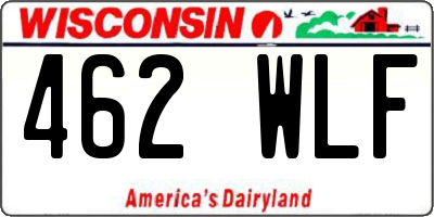 WI license plate 462WLF
