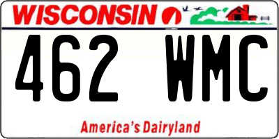 WI license plate 462WMC