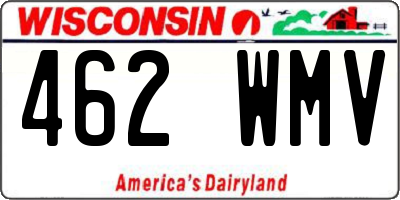 WI license plate 462WMV