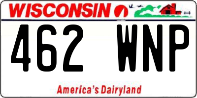 WI license plate 462WNP