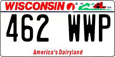 WI license plate 462WWP