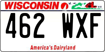 WI license plate 462WXF