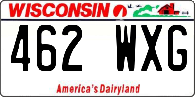 WI license plate 462WXG