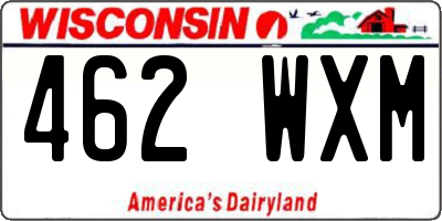WI license plate 462WXM
