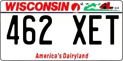 WI license plate 462XET