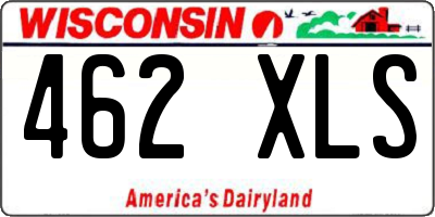 WI license plate 462XLS