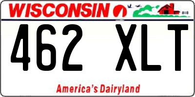 WI license plate 462XLT