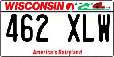 WI license plate 462XLW