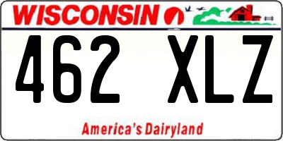 WI license plate 462XLZ