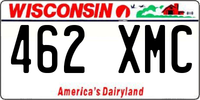 WI license plate 462XMC
